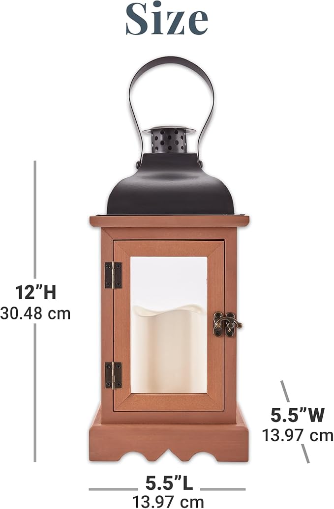 Let's Make Memories Personalized Memorial Lantern - Sympathy - Condolences - in Memory - LED Candle - Automatic Timer - Wood/Metal - Comfort & Light