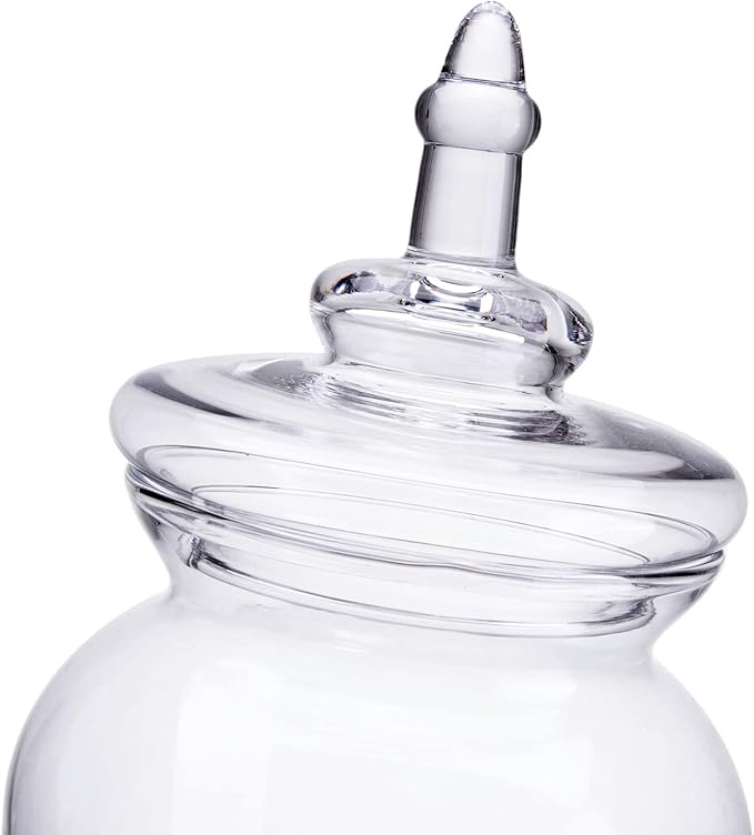 Glass Large Apothecary Jars, Clear Candy Bowl Dishes Holder Elegant Storage Buffet Display, Decorative Wedding Candy Organizer Canisters (Height: 17.5" Body: 6.5")