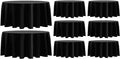 Round Tablecloth 8 Pack 90 Inch Black Tablecloths Washable Decorative Linen Polyester Table Clothes Cover for Dining Table Banquets Buffet Parties and Wedding