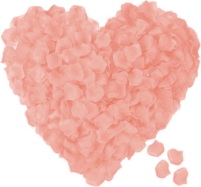 ocharzy 1000pcs Separated Champagne Like Pink, Rose Petals for Romantic Night,Wedding,Proposal Anniversary Flower Decorations