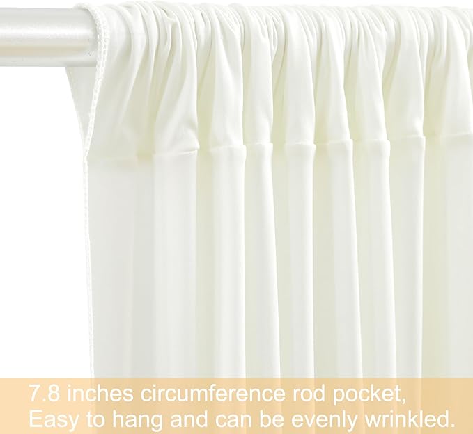 20ft x 12ft Ivory Backdrop Curtains Wrinkle Free Backdrop Curtain for Wedding Parties Ivory Fabric Backdrops Drapes Back Drop Cloth Bridal Shower Stage Curtains Wedding Decorations for Reception
