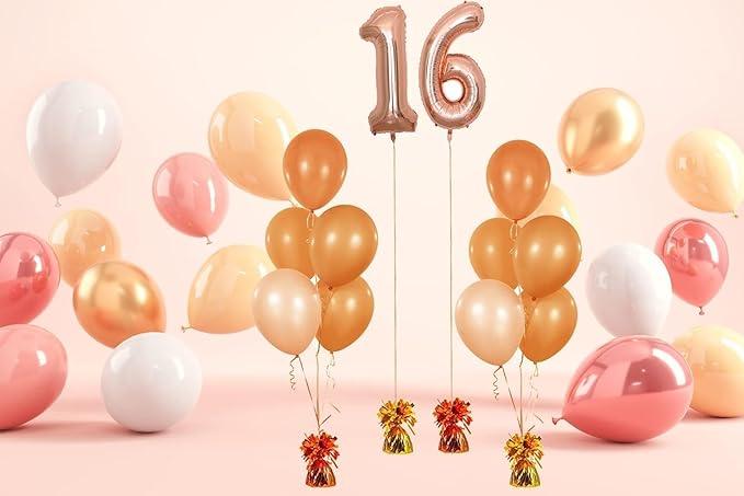 Metallic Balloon Weights, Pink Iridesecent Birthday Party Favors, Novelty and Gag Gifts, 5.5" Inches, 6-Pack