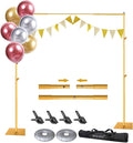 Pipe and Drape Photography Backdrop Stand Kit - Titanium Gold Adjustable Photo Background Stand 10ft x 6.5ft with Metal Base for Parties Weddings Birthday Party Events Photo Booth