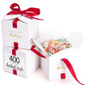 MESHA Gift Boxes 4x4x4'' 400 Pack, Small White Gift Boxes with Lids,Bridesmaid Proposal Box, Wedding Boxes for Gifts Thank You Bulk Boxes
