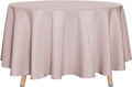 sancua Round Tablecloth - 90 Inch - Water Resistant Spill Proof Washable Polyester Table Cloth Decorative Fabric Table Cover for Dining Tables, Buffet Parties and Camping, Blush