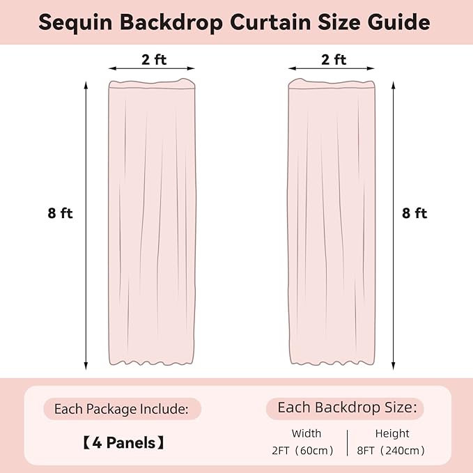 Sugargirl Red Sequin Backdrop Curtain 4 Panels 2FTx8FT Glitter Red Background Drapes Sparkle Photography Backdrop for Party Wedding Birthday Wall Decoration