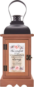 Let's Make Memories Personalized Memorial Lantern - Sympathy - Condolences - in Memory - LED Candle - Automatic Timer - Wood/Metal - Comfort & Light