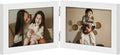 decorUhome Double 6x4 Picture Frame Horizontal, Engineered Wood Bifold Photo Frame with Plexiglass for Tabletop Display, 6x4, White