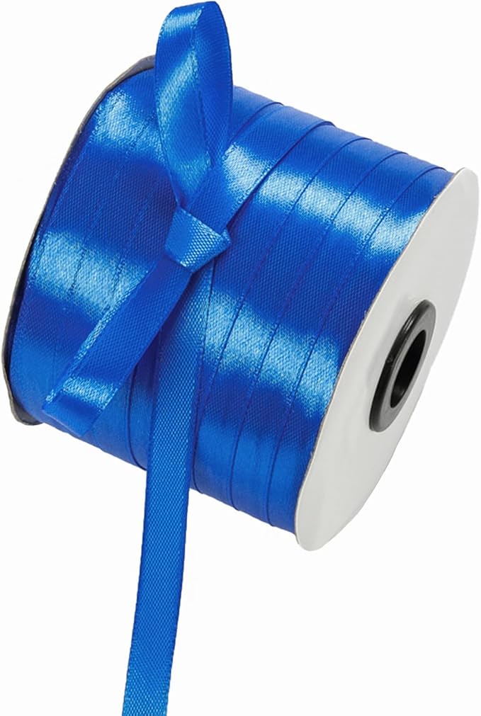 3/8 Inch Royal Blue Satin Ribbon 230 Yards Bulk Fabric Ribbons for Gift Wrapping, Scrapbooking, Crafts and DIY Projects, Wedding, Event Decor