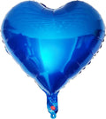 10pcs Blue Heart Shaped Mylar Balloons - 18 Inch, For Baby Shower, Wedding, Valentine's Day & Parties