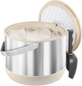 5Quart/4.8L Insulated Ice Bucket with Scoop & Lid, Double-Wall Ice Bucket,Large Party Bucket BPA Free for Cocktail Bar, Champagnes (White)
