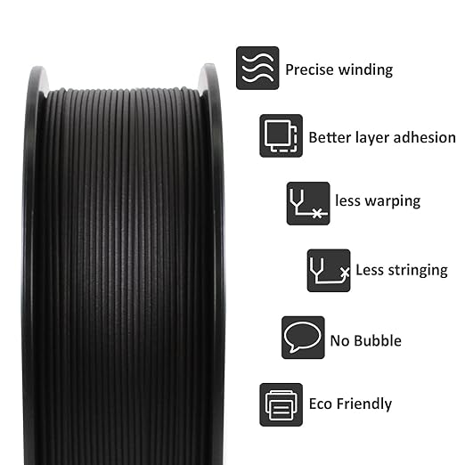 GIANTARM 3D Printer Filament,Black & Grey 2kg PLA Filament 1.75mm,Dimensional Accuracy +/- 0.02 mm,2pcs 1kg Spool (2.2lbs) Fit Most FDM 3D Printers