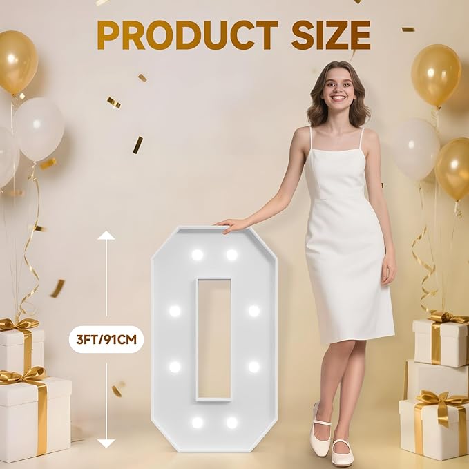 3FT Marquee Numbers 50, Happy 50th Birthday Decorations for Women Men, Large 50 Light up Numbers for Him Her 50 Years Old Birthday Party Supplies, 50th Anniversary Party Decor