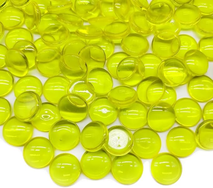340 PCS Yellow Acrylic Flat Marbles Decorative Gems Table Confetti for Vase Fillers,Table Scatters,Fall Decor,Floral Display,Party Decoration,7 OZ