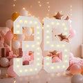 LOBOOM 4FT Light Up Numbers, Marquee Numbers 4 Feet Tall Giant Number 35 Mosaic Big Number Sign for 35th Birthday Party Backdrop Anniversary Decorations, Pre-Cut Large Frame