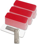 Name Tag/Badge Blanks - 100 Pack - 1" X 3" (Red) Round Corners, Magnetic Backing