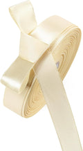 5/8 Inch Ivory Satin Ribbon 50 Yards Solid Fabric Ribbons for Gift Wrapping, Crafts and DIY Projects, Bows Making, Wedding, Party, Holiday Decor