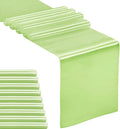 10-Pack Satin Table Runner Light Green 12 x 108 inches Long, Table Runners for Wedding, Birthday Parties, Banquets Decorations（10 Pack, 12x108 Inch, Light Green）