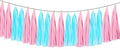 Blue Pink Tassel Garland Tissue Paper Banner,Table Decor,for Baby Shower,Boy or Girl Gender Reveal,Party Decorations Neutral Birthday Wedding Bridal Tassels,DIY Kits,Pack of 15