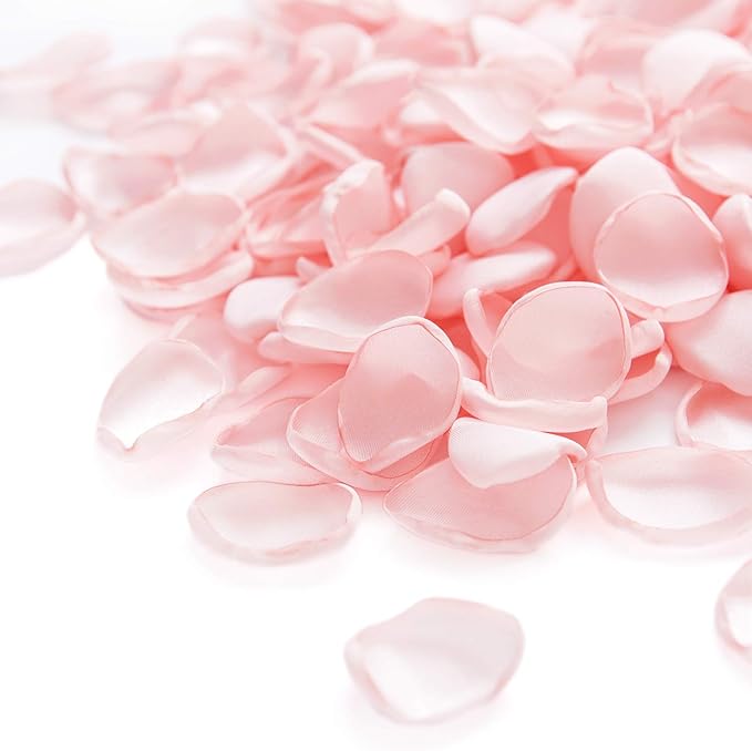 Ling's Moment Rose Petals, Silk Flower Petals for Wedding/Aisle/Flower Girl Baskets/Table Centerpiece Décor,etc.Blush Pink 200pcs