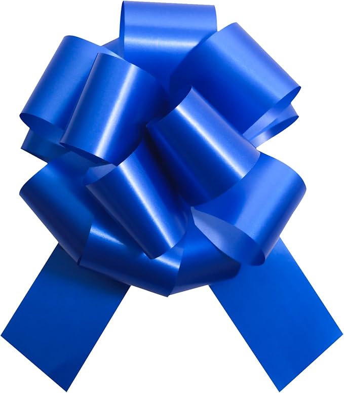 6 PCS 6 Inch Blue Pull Bows - Perfect for Gift Wrapping, Wedding Decor, Car Bows, Birthday Parties, Christmas and Valentine's Day