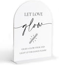 Let Love Glow Sign Wedding, White Arch Acrylic Sign, Wedding Dance Floor Props, Bridal Shower Decor, Engagement Party Decor, Centerpiece Table Decorations Party for Bride and Groom-18