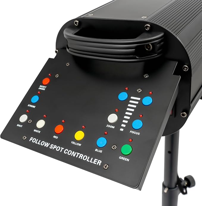 Follow Spotlight for Stage, 230W LED Spot Light DJ Lighting with Control Panel & Adjustable Stand, Spotlight Disco Ball Light for Party Theater Wedding Show, 5 Colors, 164.04ft