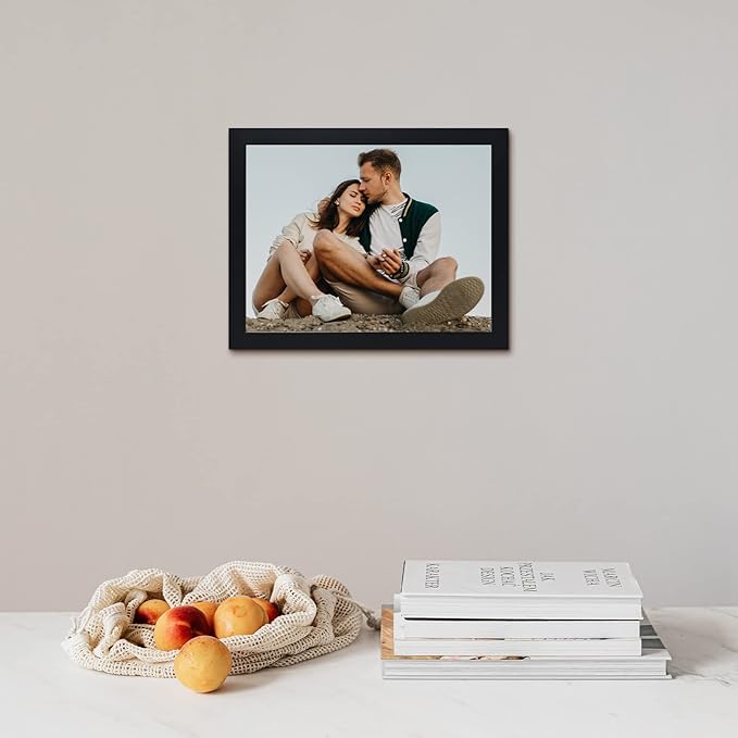 Golden State Art, 8.5x11 Photo Frame with Mat for 4 2x6 Photo Booth Pictures, Includes Real Glass & Easel Back Display, Make A Good Gifts, Black, 10 Pack