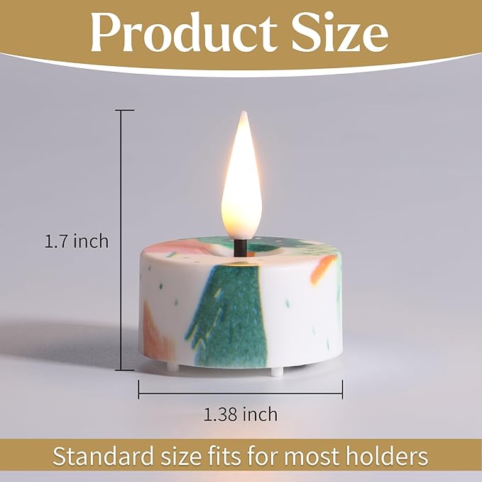 Eywamage Christmas Tree Flameless Tealights with Remote, Flickering Battery Operated LED Tea Votive Candles Set of 12