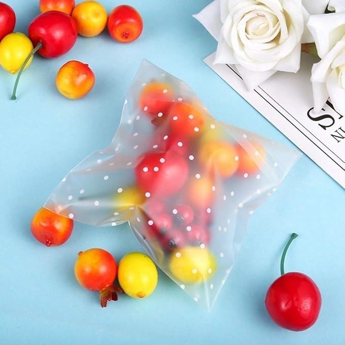 Self Adhesive Cookie Cellophane Treat Bags with Seal 4x4 Inches, 4 Mils Self Sealing Resealable Plastic Packaging Bags with Thank You Labels for Gift Giving Party Favor Bakery Candy Chocolate 100 Pcs