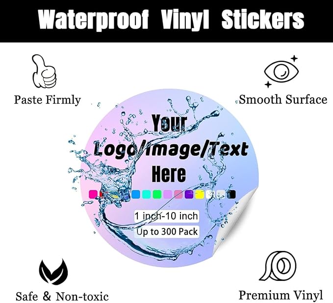 Premium Custom Stickers Labels - Personalized Stickers for Businesses Logo and Name. Birthday Pets and Label Product Boxes Wedding Favors Waterproof Labels (wreath 19, 2 inch)