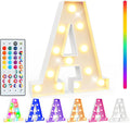 Pooqla Colorful Light Up Letters with Remote, Upgraded 35 Colors LED Marquee Letters, RGB Lighted Letter for Girls Teenager Gift, Birthday, Party, Wedding, Night Light, Room, Bedroom Decor, Letter A