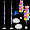 2 Sets Balloon Column Stand Kit 5.3 FT Adjustable Height Balloon Holder for Floor or Table with Water Fillable Base Balloon Tying Knot Tool for Baby Shower Graduation Birthday Wedding Christmas Party