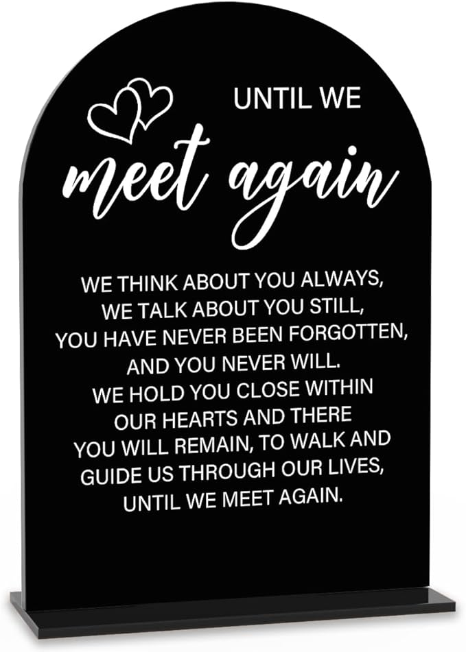Acrylic Wedding Sign Wedding Signs for Ceremony Until We Meet Again Sign for Wedding Modern Calligraphy Arch Acrylic Table Top Sign for Wedding Reception and Event Party Table(black）