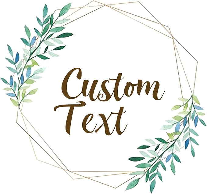 Premium Custom Stickers Labels - Personalized Stickers for Businesses Logo and Name. Birthday Pets and Label Product Boxes Wedding Favors Waterproof Labels (wreath 14, 2.5 inch)
