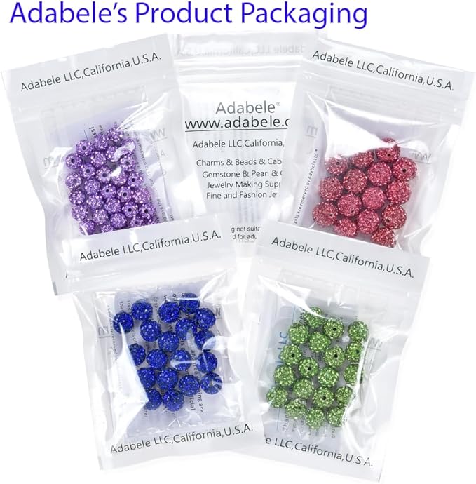 50pcs Adabele Grade A Suncatcher Crystal Rhinestone Pave Loose Beads 8mm Fuchsia Pink Polymer Clay Disco Ball Spacers Compatible with Shamballa All Craft Jewelry Making DB8-22