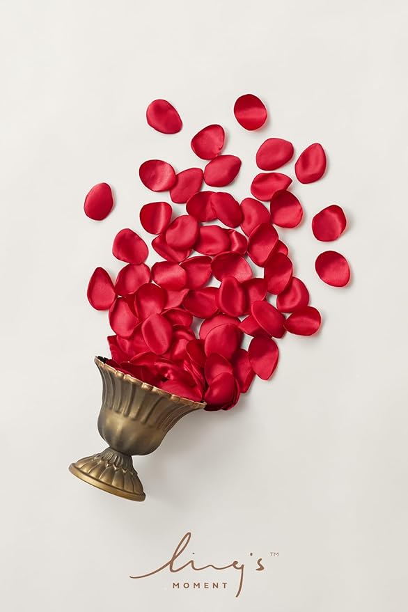 Ling's moment Rose Petals, Silk Flower Petals for Wedding/Aisle/Flower Girl Baskets/Table Centerpiece Décor,etc.Dark Red 200pcs