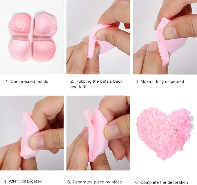 Ouddy Decor 5000 Pcs Rose Petals Artificial Flower for Valentine's Wedding Decor Romantic Night Event Anniversary Shower Engagement Party Home Decorations, Pink