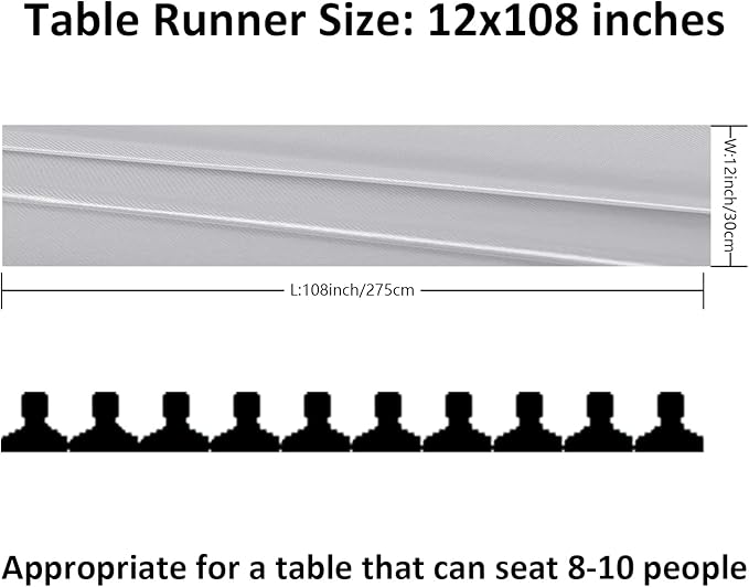 24Pack Table Runner 12 x 108 Inches Satin Silk Table Runner for Wedding, Birthday Party, Banquets, Graduations Decoration, fit Rectange and Round Table-Silver