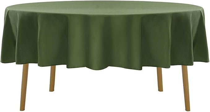 70 inch Round Tablecloth Washable Polyester Table Cloth Decorative Table Cover for Wedding Party Dining Banquet（70 inch,Willow）