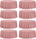 8 Pack Premium Round Tablecloth 90 Inch Round Table Covers Bulk Washable Polyester Fabric Round Table Clothes for Wedding Party Reception Banquet Buffet Restaurant (Dusty Rose, 90 Inch)
