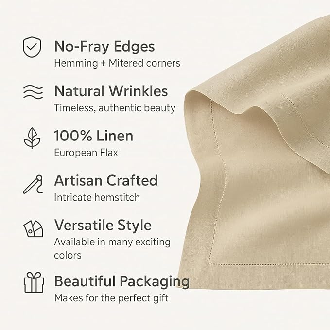 Linen Table Runner 90 inches Long – Hemstitch 100% Pure Linen White Dining Table Runner 14 x 90 Inch for Spring, Summer, Wedding Decorations, Gift – Elara