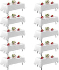 10 Pack White Table Cloth Rectangle Table 60 x 102 Inch Tablecloths for 6 Foot Rectangle Tables. Stain and Winkle Resistant Polyester Washable White TableCloths for Parties Wedding Dining