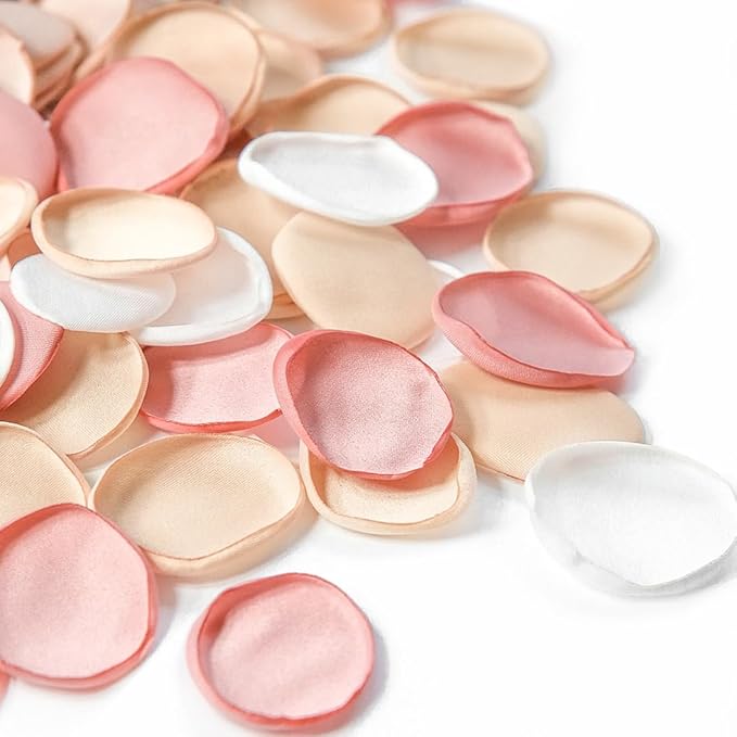 Floroom 300pcs Rose Petals Champagne Pink Faux Silk Flower Petals for Wedding Flower Girl Basket Aisle Runner Scatter Dinner Table Centerpieces Party Confetti Bridal Shower Romantic Night Decoration