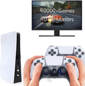Wireless Emulator Retro Game Console, 4k,40000+ Video Games 128GB Built in 40+Emulators Plug and Play Video Game Console Support HDMI TV Output (Transparent White)