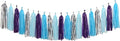 Purple-Blue Silver Frozen Party-Decorations Tassel-Garland -20pcs Winter Girl Birthday New Year Christmas Tassels Banner Streamers Wonderland Mermaid Baby Shower Wedding Supplies Party Decor Panduola