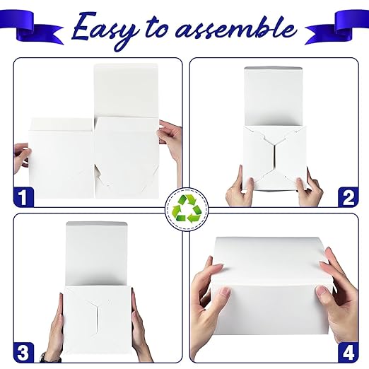 MESHA Gift Boxes Bulk with Lids 8x8x4'' 300PC White, Gift Boxes Bulk for Small Business, Bridesmaid Proposal Boxes with Lids for Engagement Wedding Favors