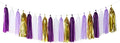 Purple-Gold Party Decoration Tassel Garland - 20pcs Lavender White Gold Birthday Party Supplies Tassels Banner Women Girls Wedding Engagement Bachelorette Graduation Decorations