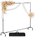 VEVOR Backdrop Stand with Wheels, 7 x 10 ft Adjustable Photo Backdrop Stand Kit, Moveable Background Backdrop Stand, Heavy Duty Projector Screen Stand, for Wedding, Photo Studio & Party