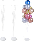 2 Sets of Balloon Stand Kit - 62in Balloon Stands with Base, Balloon Sticks, Decorations for Party Birthday Wedding Baby Shower Gender Reveal Graduation